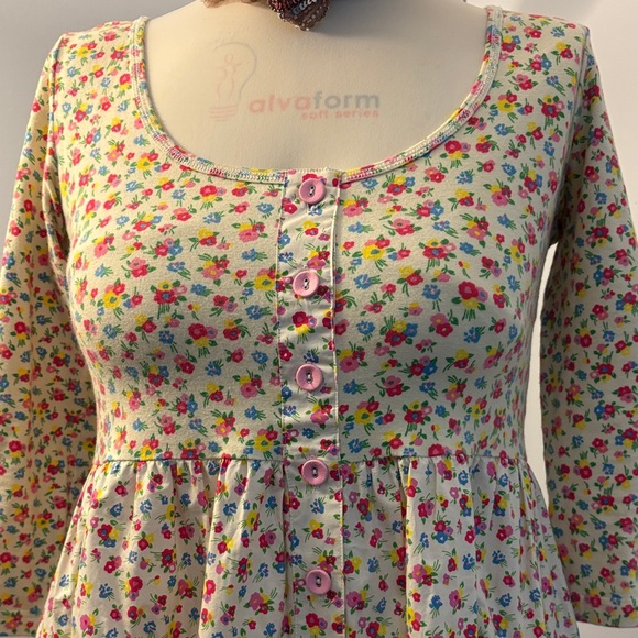 Rare Vintage Betsey Johnson Floral Midi Dress - Multicolor - Picture 4 of 10